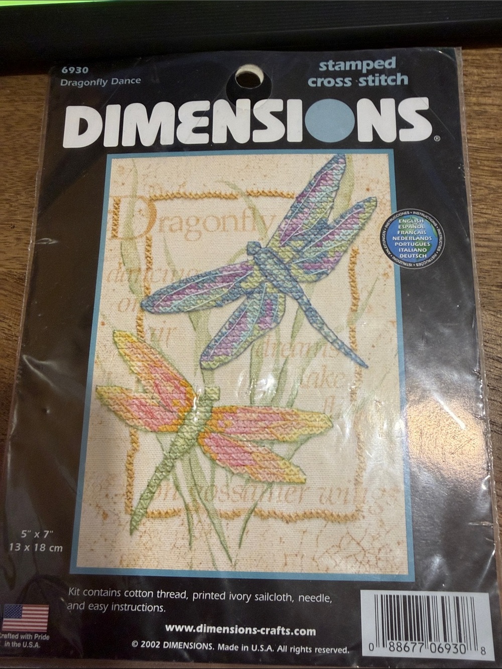 Stamped Cross Stitch Dragonfly Dance - Multicolor
